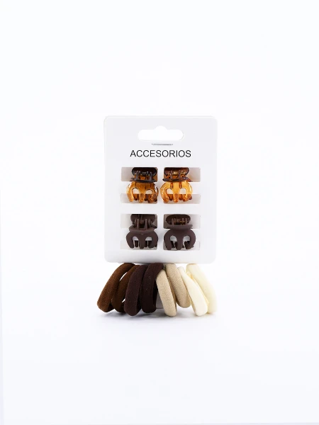 PINZA Y COLEROS PACK x 12 MARRON