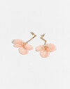 Aros Colgantes Largos Acrilico Aros Con Flores - Dorado
