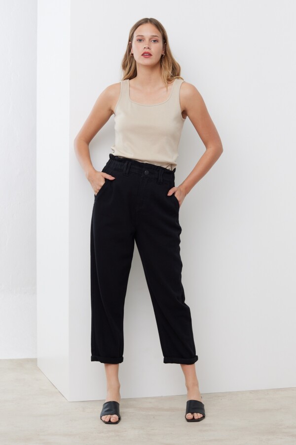 Pantalon Paper Bag NEGRO