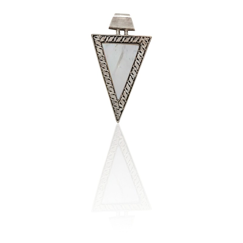 Dije Colgante Triángulo-Plata 925-Nacar-CP4200 conpiedra