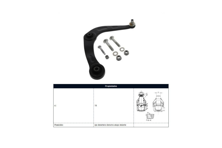 Parilla De Suspension Delantera Peug 206/Hoggar/207 98-25 Der Parilla De Suspension Delantera Peug 206/Hoggar/207 98-25 Der