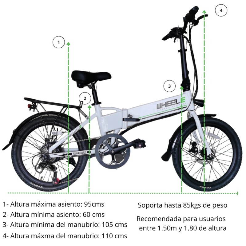 Bicicleta Eléctrica Wheele Manhattan Flex Azul Rodado 20"" WHEELE MANHATTAN FLEX AZUL