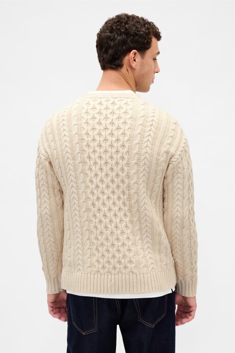 Buzo Cable Heavy Hombre Cream