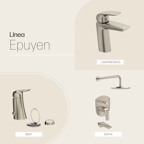 JUEGO COMPLETO DE GRIFERIA FV EPUYEN BRUSHED NICKEL GRIS-BRUSHED NICKEL