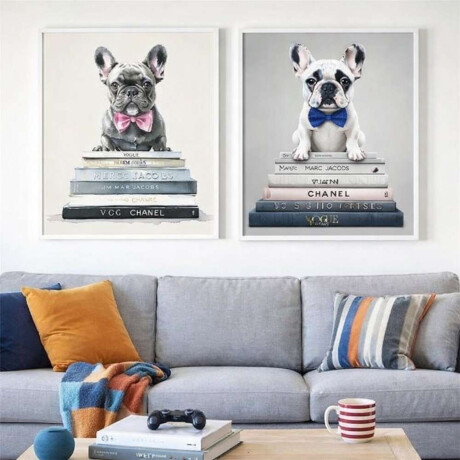 Cuadro Canvas 40X40Cm Perro Bulldog Negro 2 Cuadro Canvas 40X40Cm Perro Bulldog Negro 2