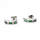 Aros 18K Blanco Con Brillantes Y Esmeraldas Aros 18K Blanco Con Brillantes Y Esmeraldas
