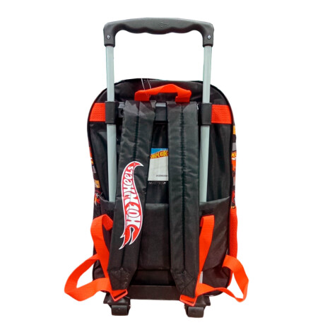 Mochila Infantil Hot Wheels C/carro 40cm Rueditas Negro