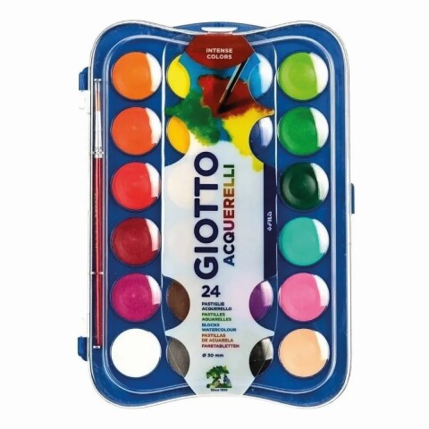 Acuarela Giotto 24 colores x 30mm c/ pincel Acuarela Giotto 24 colores x 30mm c/ pincel