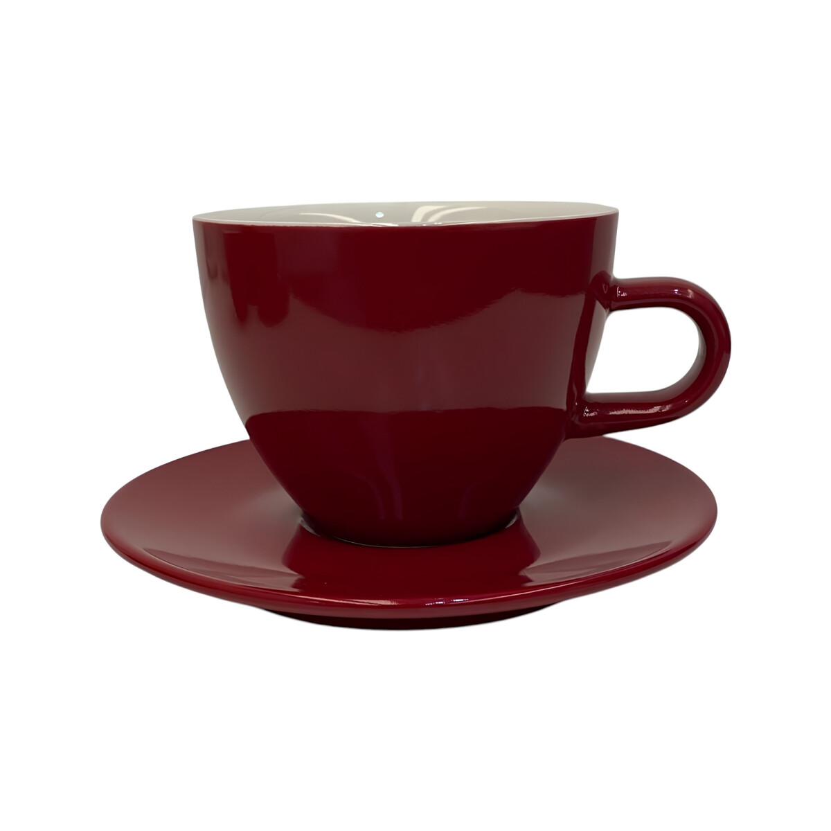 Taza de te 260ml c/Plato Porcelana Roja | Selecta 