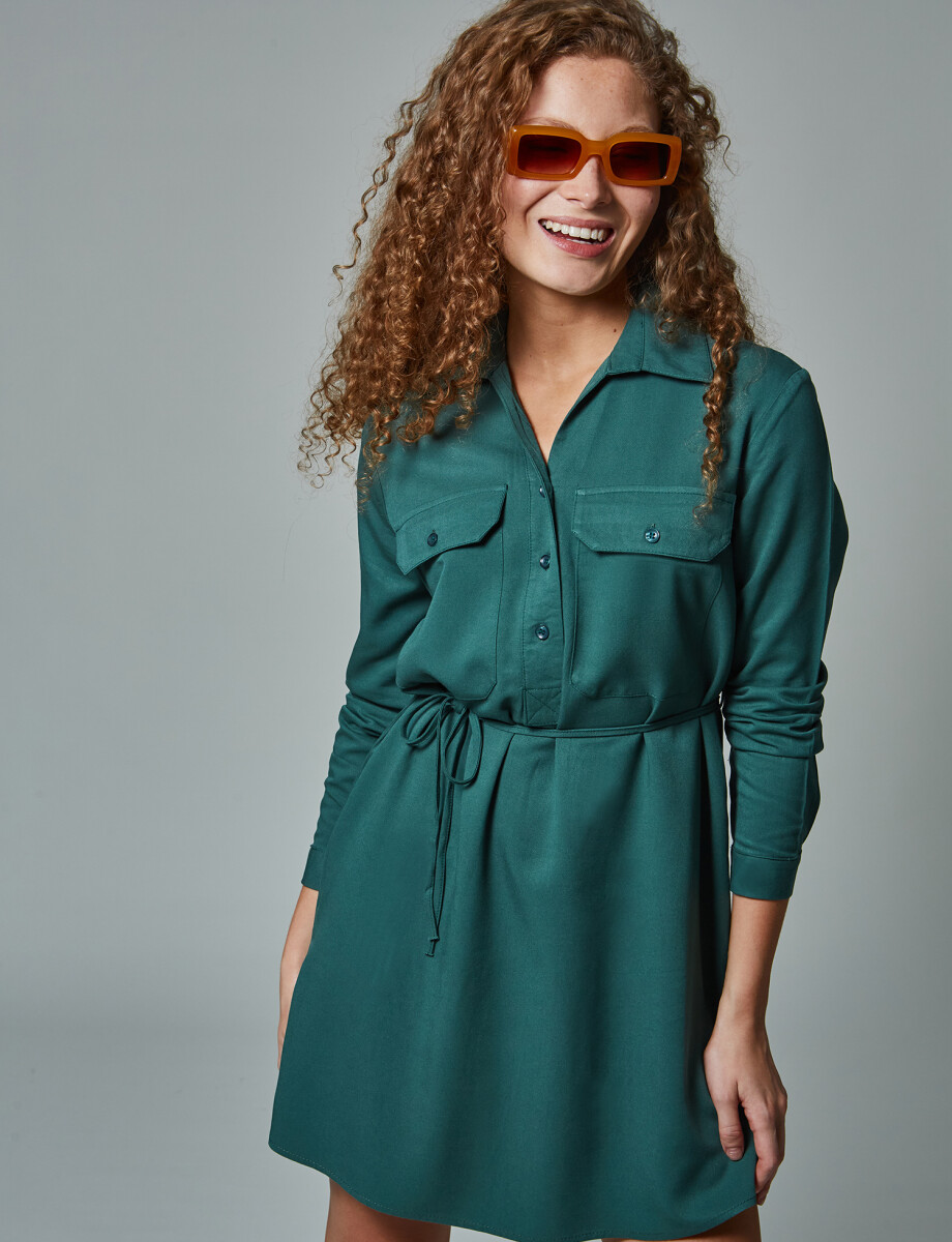 Vestido camisero VERDE