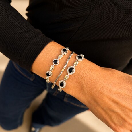 Pulsera Julia Black - Plata y Oro Pulsera Julia Black - Plata y Oro