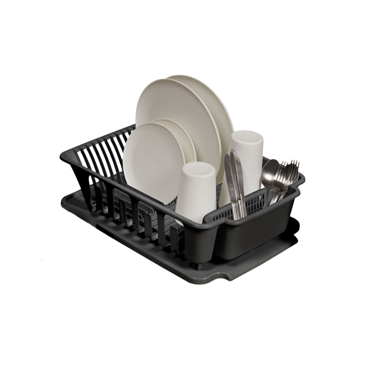 Escurridor de platos con bandeja - NEGRO 