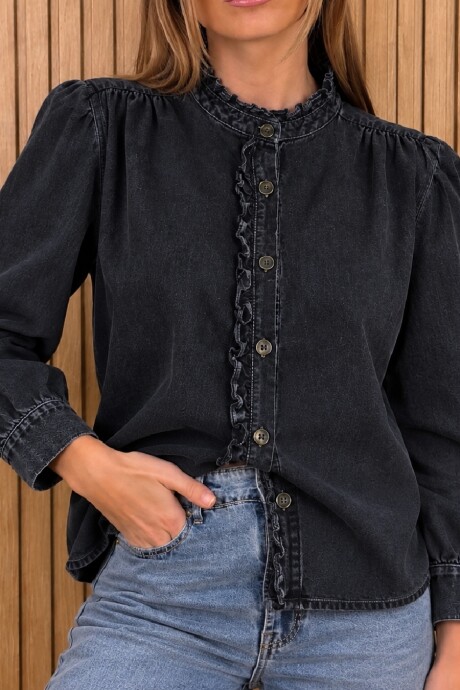 Camisa Magda Denim Negro Picado