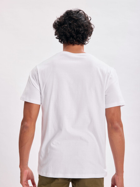 Remera manga corta cuello en v Blanca