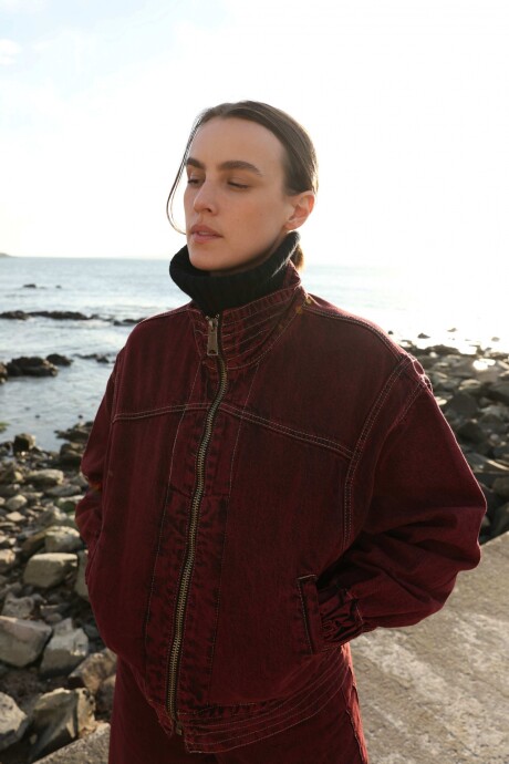 Campera Grunge Bordeaux