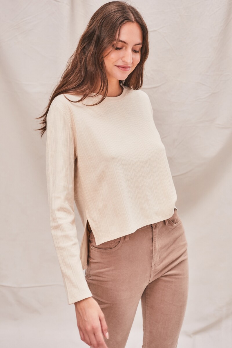 Remera Algodón Texturado Nácar