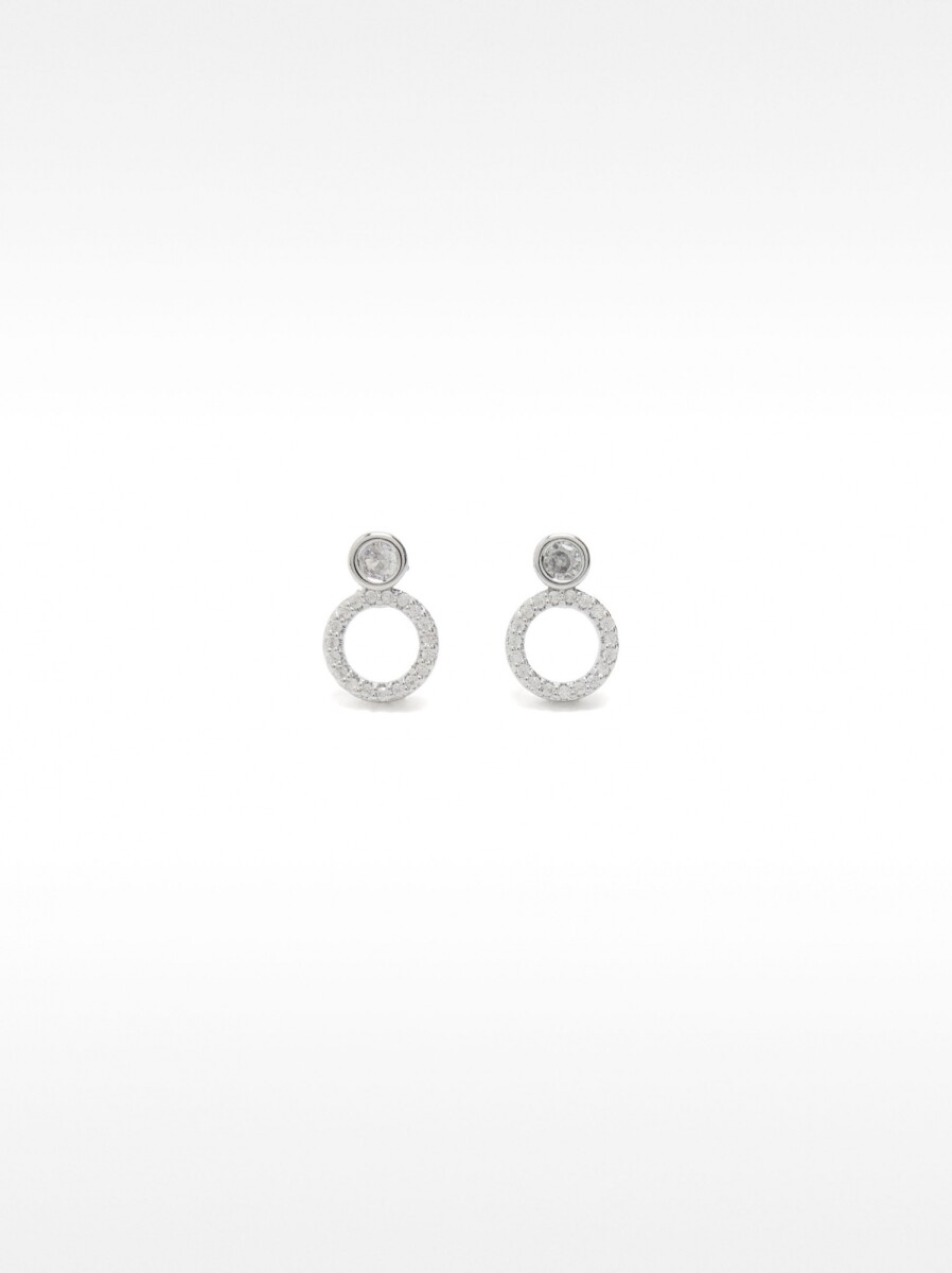Pendientes De Aro Con Circonitas - plateado 