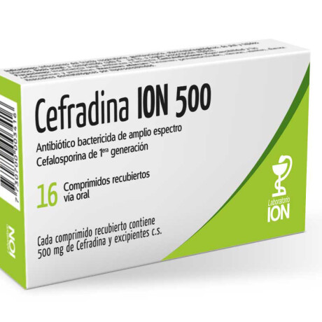 Cefradina Ion 500mg 16 Comprimidos Cefradina Ion 500mg 16 Comprimidos