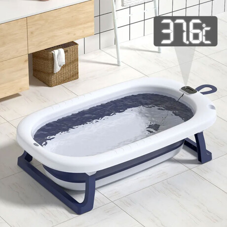 Set x 3 Bañito Bebé Plegable Control De Temperatura Celeste