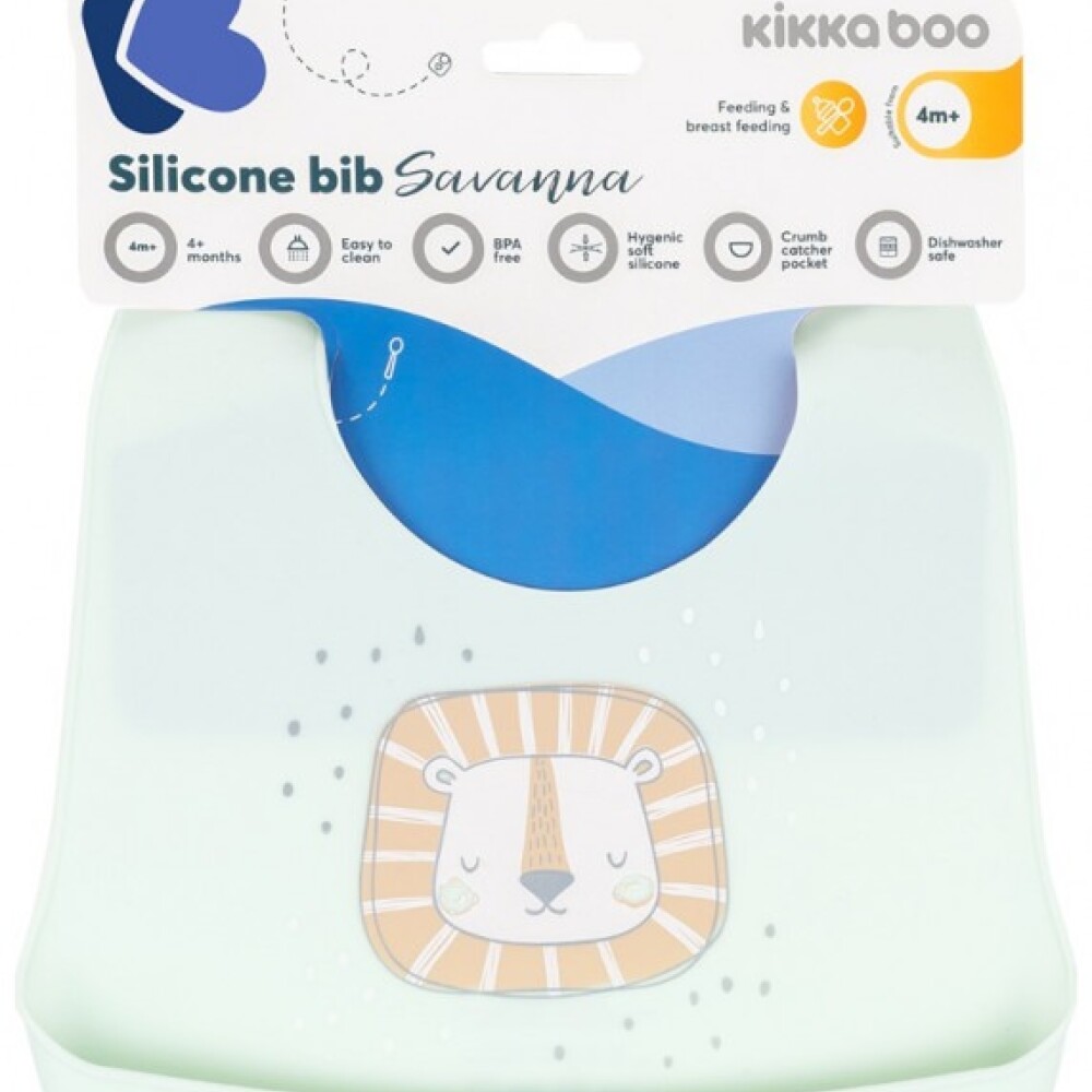 Babero silicona KIKKABOO verde agua
