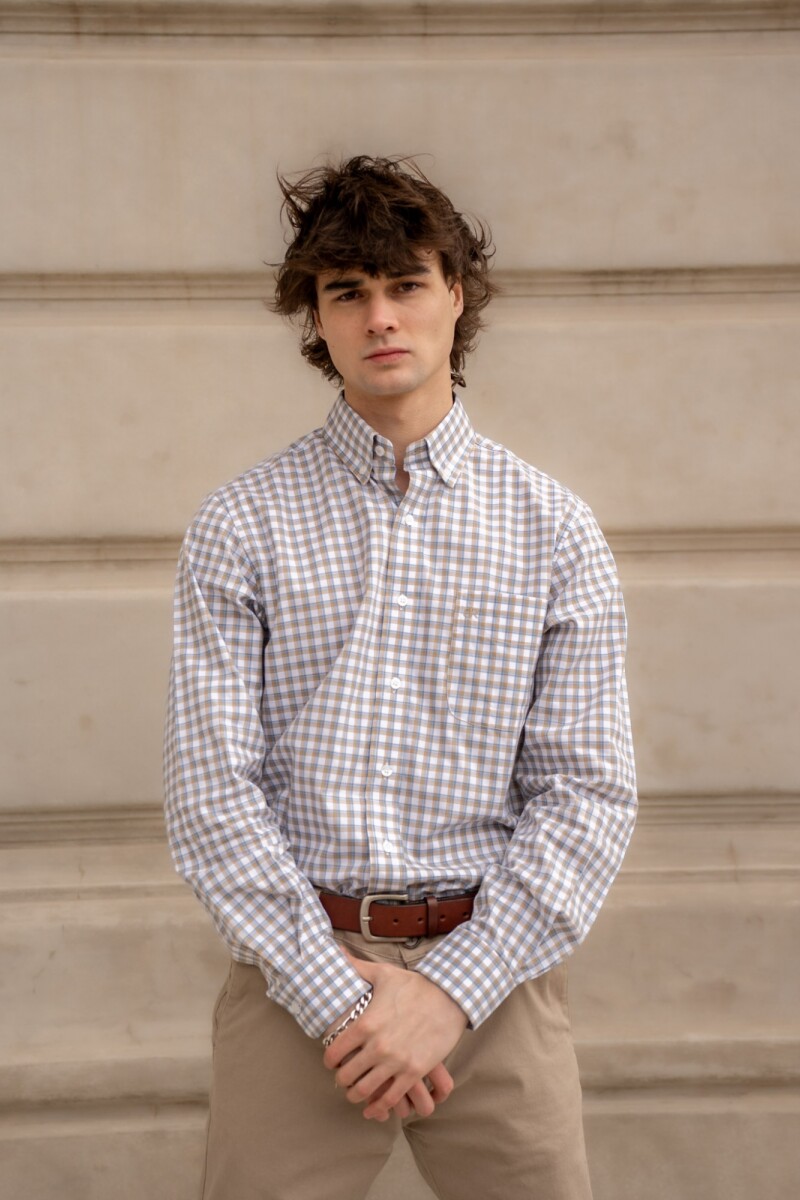 Camisa Escocesa Azul y Verde