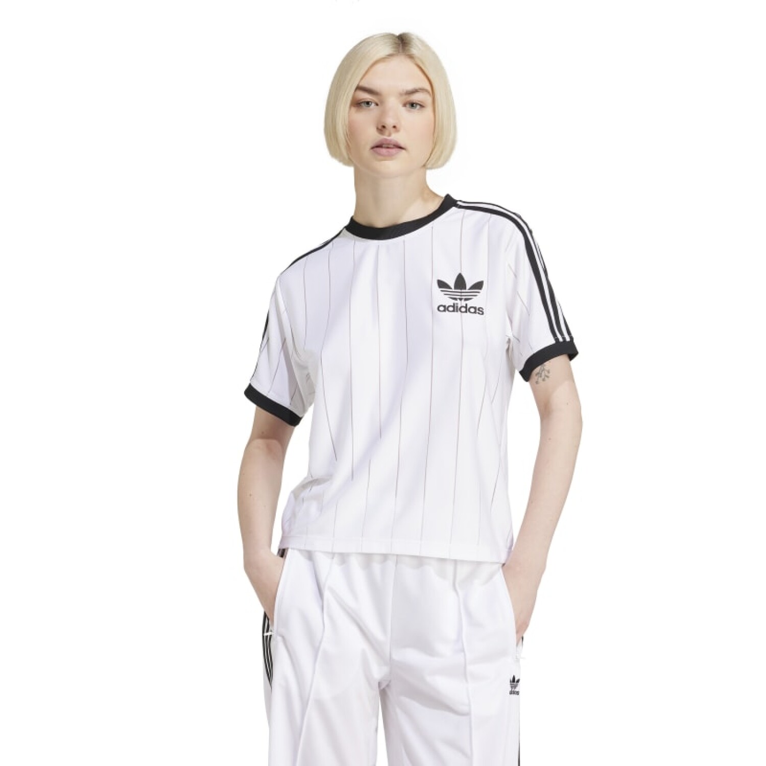 Remera Adidas Adicolor 3 Rayas Blanco Inbox