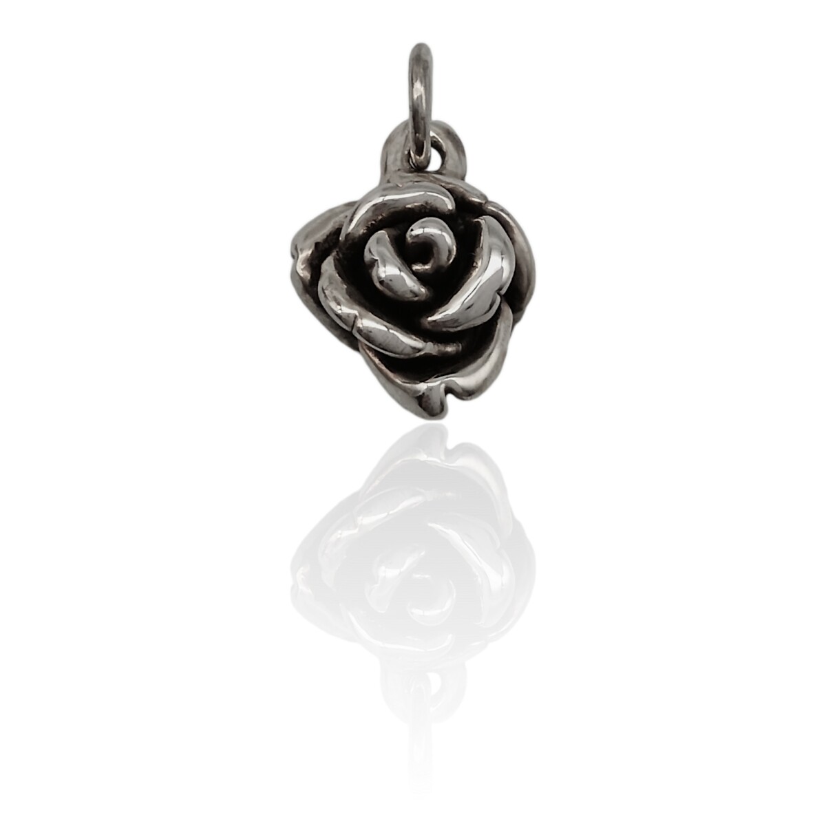 Dije Flor Rosa-Plata 925 Quemada e inflada-Sin Piedra-CP3351 - sinpiedra 
