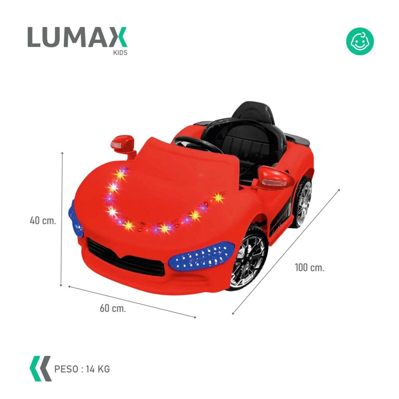 Auto a Batería Modelo Rindt con control remoto Rojo