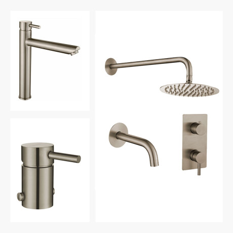 GRIFERIA BRUSH NICKEL BRILLO LINEA VISEU BAÑO LAVATORIO 000
