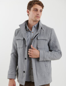 300256 SOBRETODO HARRINGTON LABEL Gris