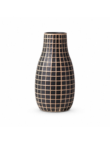 FLORERO CERAMICA CUADROS 24.5X6X13CM NEGRO FLORERO CERAMICA CUADROS 24.5X6X13CM NEGRO