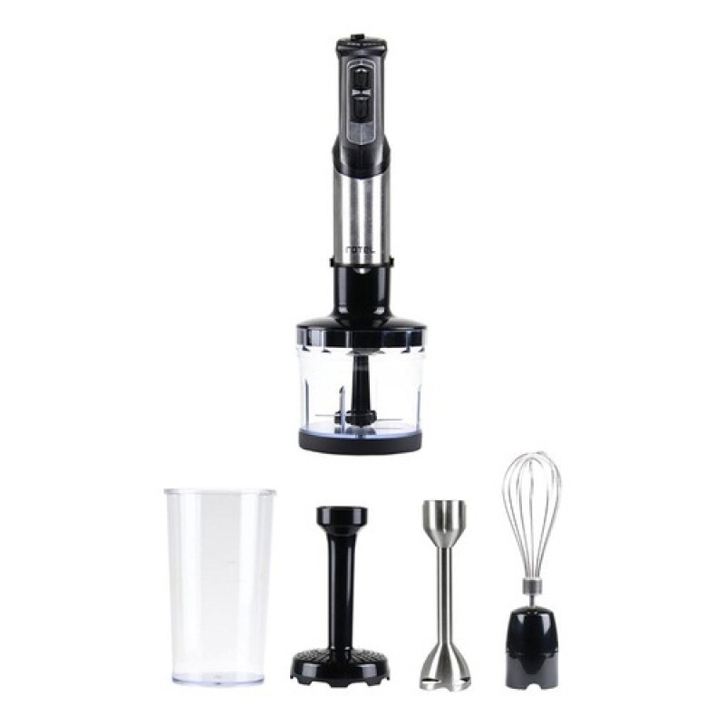Mixer Rotel Mega en acero inox con accesorios 1000W Acero inoxidable/Negro