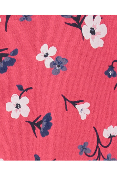 Pijama una pieza de algodón con pie y diseño floral Sin color