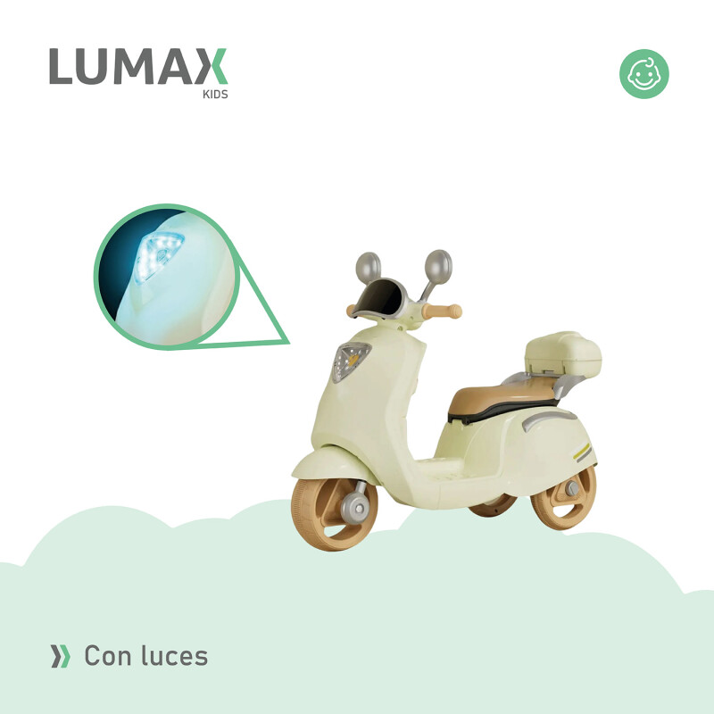 Moto Scooter a Batería Lumax Infantil Scooby Beige
