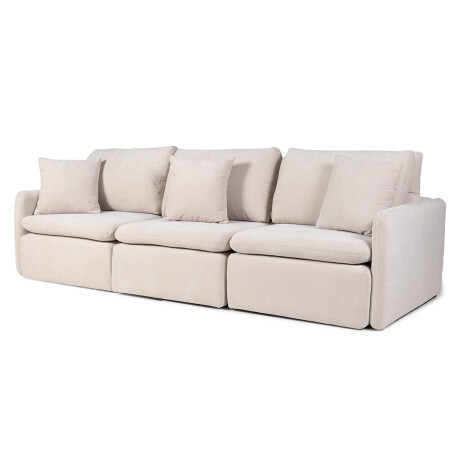 Sofá Modular Audax (Retráctil) - Tela Microfibra - 3 módulos FX4-10 (Beige)