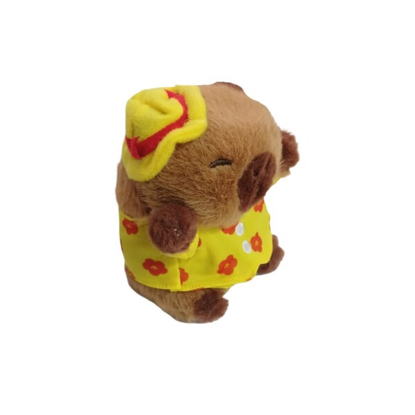 Peluche capibara con ropa amarillo