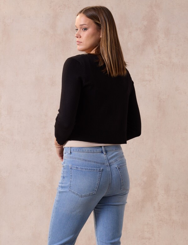 Cardigan Crop NEGRO