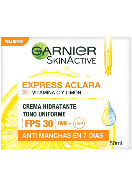 Crema facial Garnier Express Aclara FPS 30 con vitamina C 50ml Crema facial Garnier Express Aclara FPS 30 con vitamina C 50ml