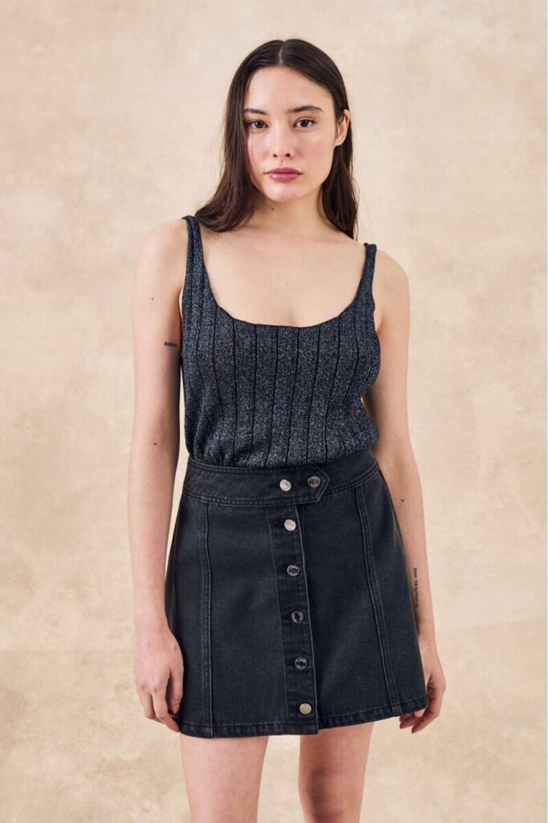 Falda Mini Botones - Gris 