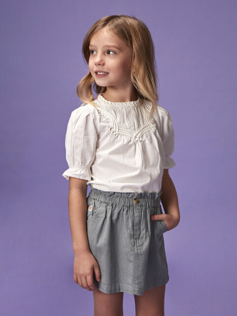 Falda Cintura Elastica Azul