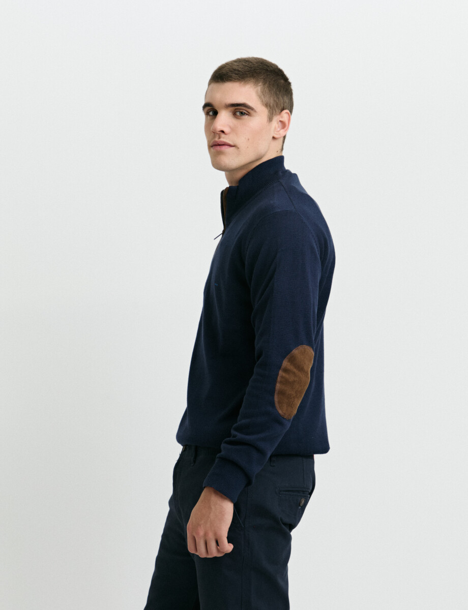 470996 SWEATER MEDIO CIERRE HARRINGTON LABEL Azul Oscuro
