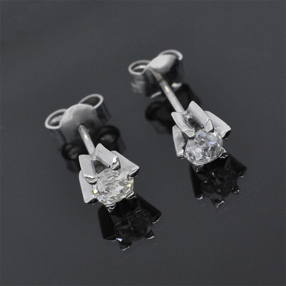 Caravanas Antiguas En Oro 18K Y Brillantes Caravanas Antiguas En Oro 18K Y Brillantes