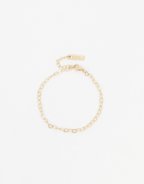 Pulseras Flexibles Metal Pulsera Metal Corazones - Dorado