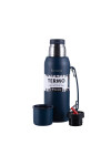 TERMO PREMIUM DE 1LT TERRANO CON MANIJA AZUL OPACO
