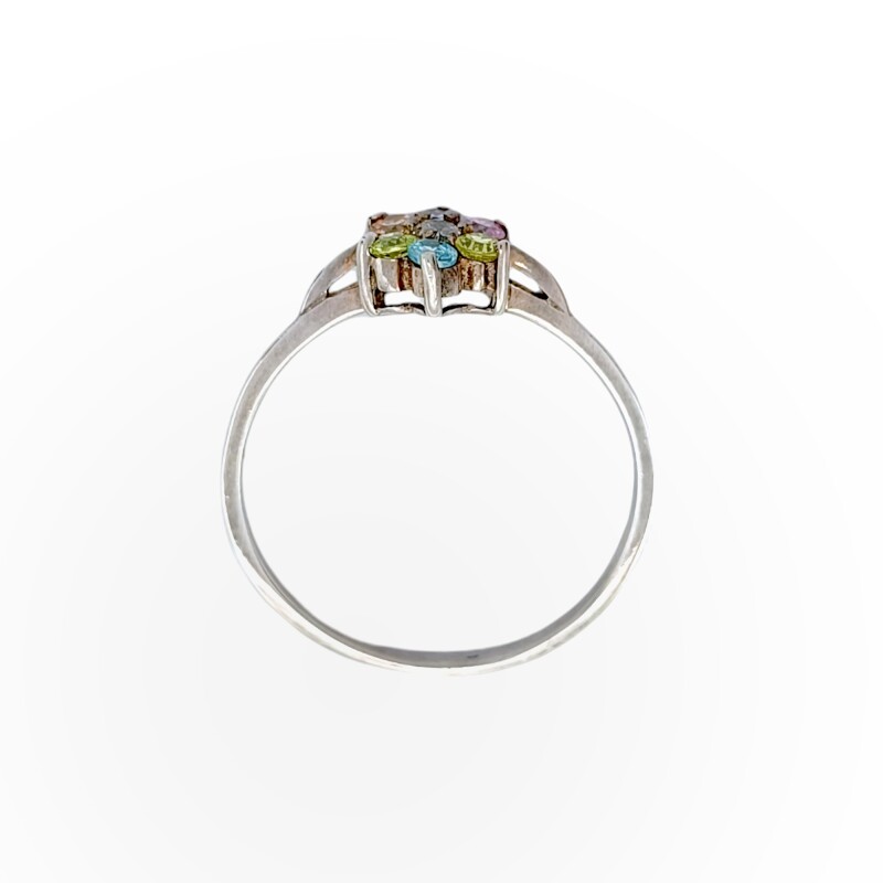 Anillo Flor-Plata 925-Piedra Zirconia Varias -AN3254 conpiedra