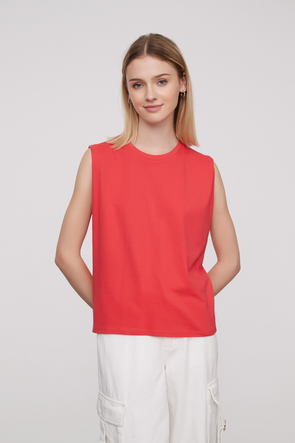 Remera Hortensia Rojo Coral