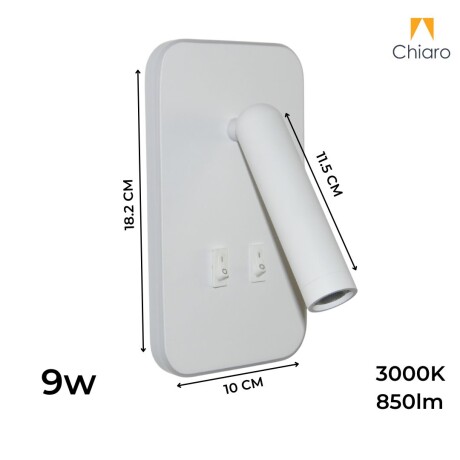 Portátil led de pared con SPOT móvil, DOBLE LUZ BLANCA