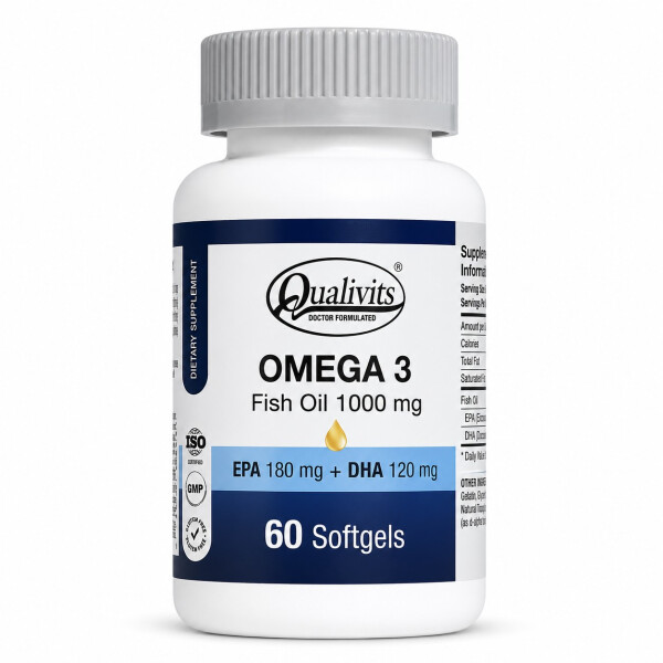 Omega 3 Fish Oil 1000 mg | 60 Cápsulas - Qualivits Omega 3 Fish Oil 1000 mg | 60 Cápsulas - Qualivits