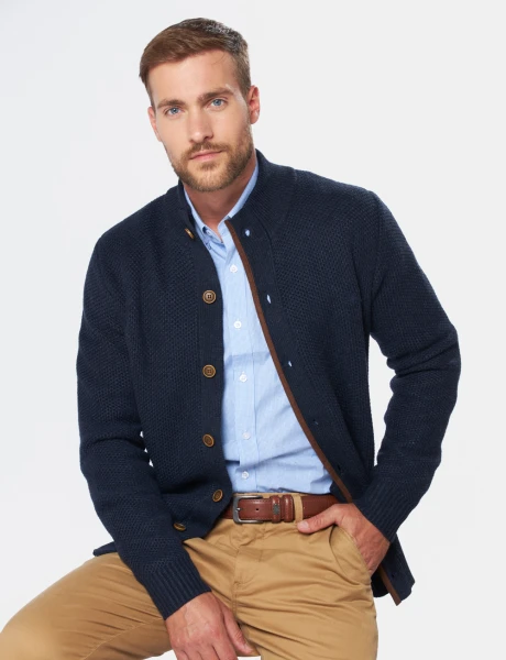CARDIGAN TEJIDO GRUESO Azul