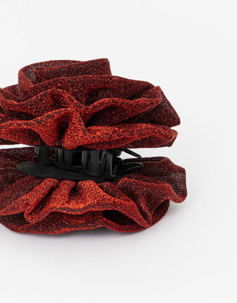 Broche Flores Broche Con Maxi Aplique - Rojo Metalizado